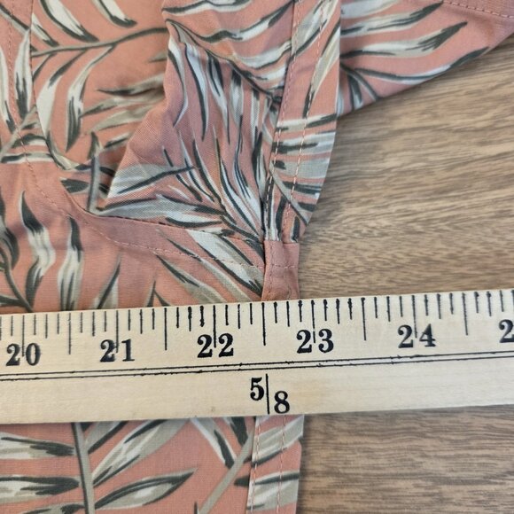 🔴 Jachs NY Shirt Mens Large Palm Print Short Sleeve Button Up Pink Gray - Picture 11 of 14